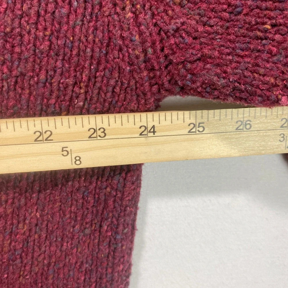 Original Structure Blue Workwear Mens Large Burgundy Wool Silk Cotton Sweater L